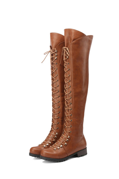 Women's Cross Strap Over-the-Knee Boots
