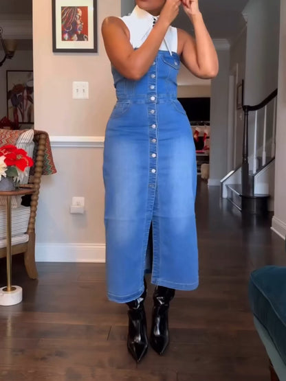 Fashion Denim Midi Dress