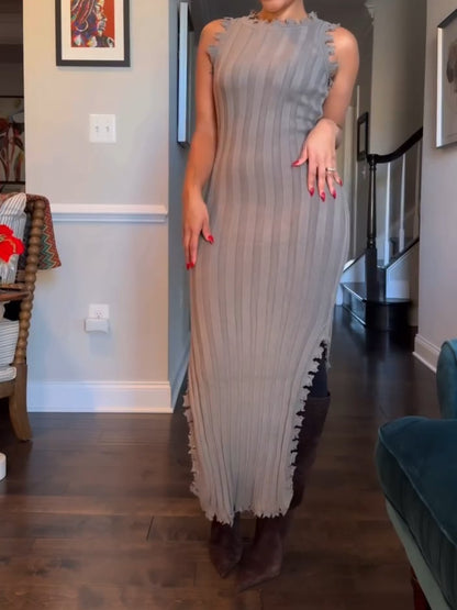 Long-sleeved Cape And Knitted Dress 2pc Set